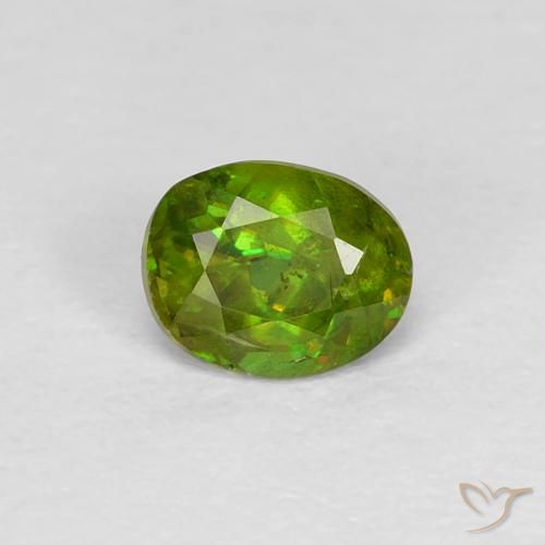 0.48ct طبيعي أخضر حيوي سيفين, بيضوي, قليلا جدا