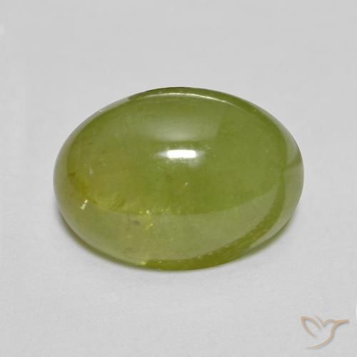 2.67ct طبيعي أخضر زيتوني سيفين, بيضوي, نصف شفاف