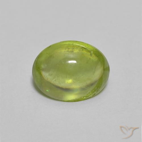 1.50ct طبيعي أخضر زيتوني سيفين, بيضوي, شفاف