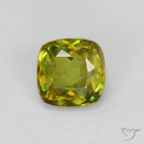 0.48ct طبيعي أخضر متوسط سيفين, وسادة, VVS-VS