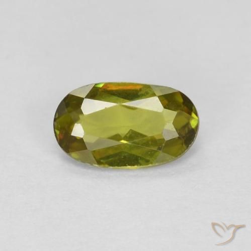 0.34ct طبيعي أخضر ترابى دافئ سيفين, بيضوي, VVS-VS