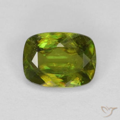 0.62ct طبيعي أخضر الغابات سيفين, وسادة, قليلا جدا