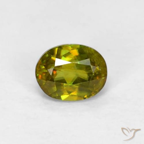 0.37ct طبيعي أخضر متوسط سيفين, بيضوي, VVS-VS