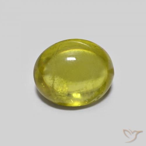 1.40ct طبيعي أخضر مصفر سيفين, بيضوي, شفاف