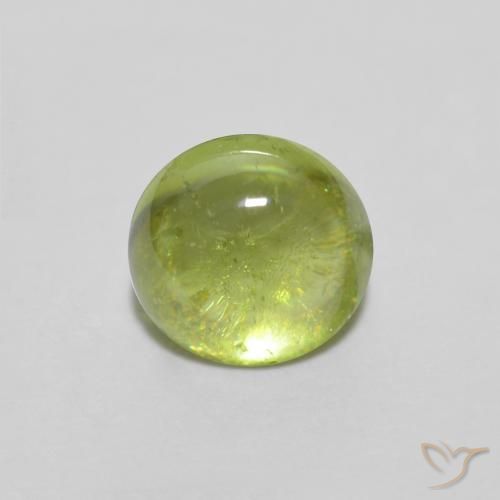 0.89ct طبيعي أخضر مصفر سيفين, بيضوي, شفاف