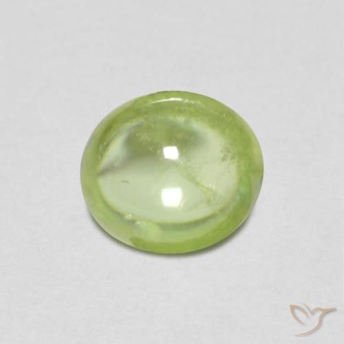 0.86ct طبيعي أخضر حيوى فاتح سيفين, بيضوي, شفاف