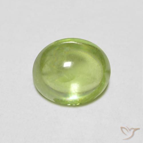 0.89ct طبيعي أخضر حيوى فاتح سيفين, بيضوي, شفاف