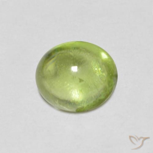 0.84ct طبيعي اخضر فاتح سيفين, بيضوي, شفاف