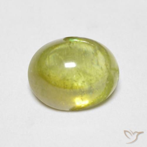 1.30ct طبيعي أصفر مخضر فاتح سيفين, بيضوي, شفاف