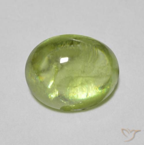 1.30ct طبيعي أخضر حيوى فاتح سيفين, بيضوي, شفاف