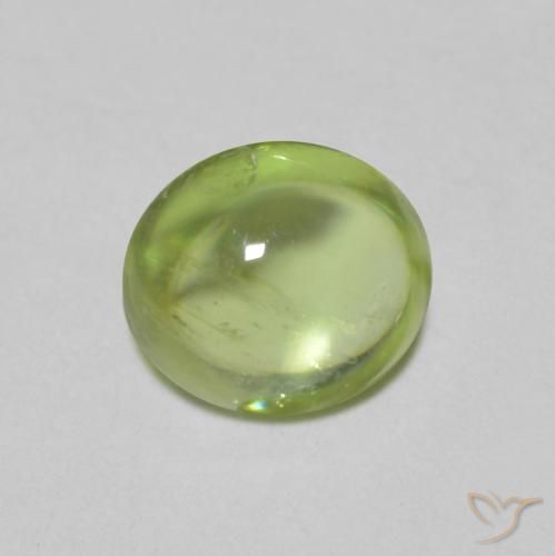 0.90ct طبيعي أخضر حيوى فاتح سيفين, بيضوي, شفاف