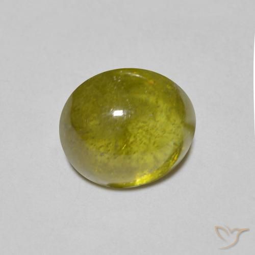 1.54ct طبيعي أخضر دافئ سيفين, بيضوي, نصف شفاف