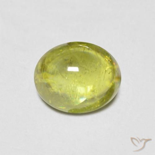 0.98ct طبيعي أخضر ترابى دافئ سيفين, بيضوي, شفاف