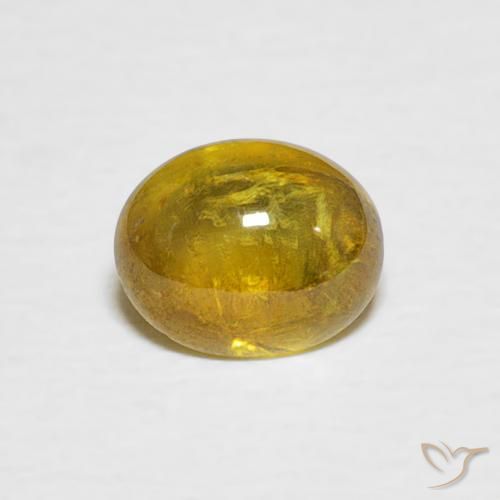 1.02ct طبيعي أصفر بنى سيفين, بيضوي, شفاف