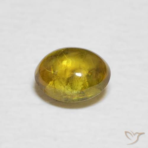 0.39ct طبيعي أصفر ترابى سيفين, بيضوي, شفاف