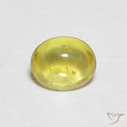 0.89ct طبيعي أصفر إلكترونى سيفين, بيضوي, شفاف