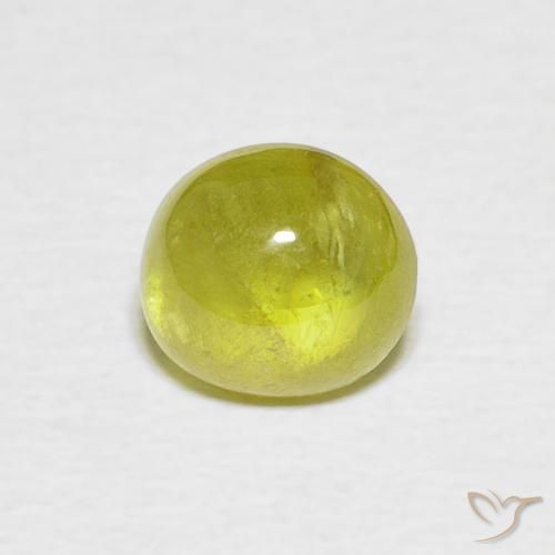 1.47ct طبيعي أخضر مصفر سيفين, بيضوي, شفاف