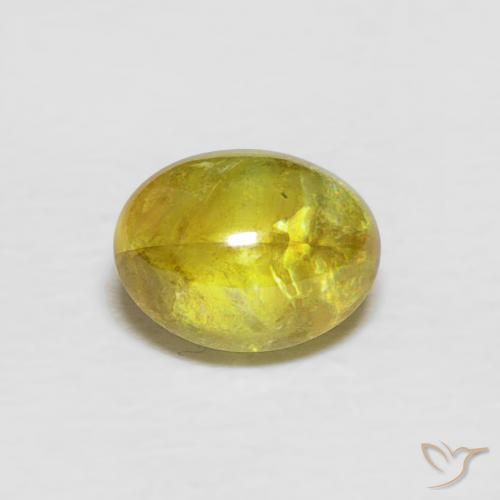 0.94ct طبيعي أصفر بنى سيفين, بيضوي, شفاف