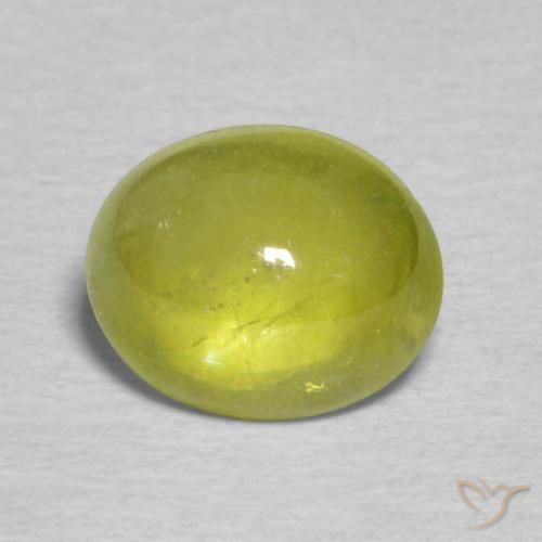 1.63ct طبيعي أخضر مصفر سيفين, بيضوي, شفاف