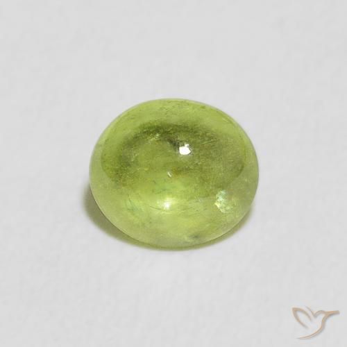 0.80ct طبيعي أخضر مصفر سيفين, بيضوي, شفاف