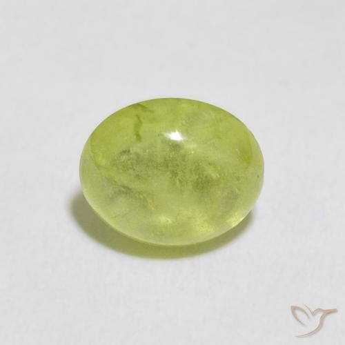 1.09ct طبيعي أخضر مصفر سيفين, بيضوي, شفاف