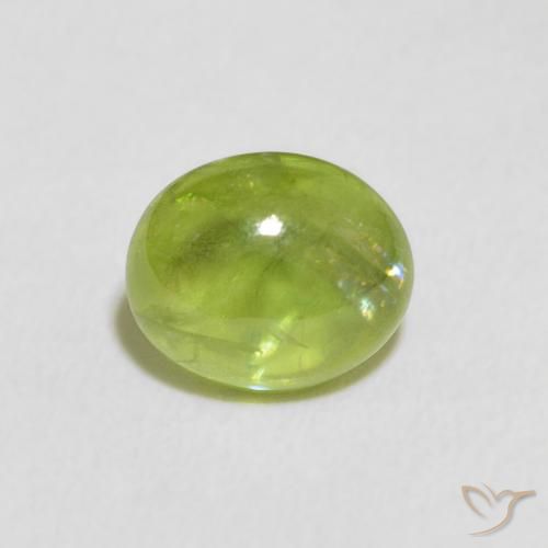 1.52ct طبيعي أخضر مصفر سيفين, بيضوي, شفاف