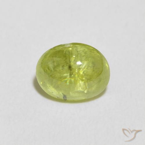 1.06ct طبيعي أخضر ترابى فاتح سيفين, بيضوي, شفاف