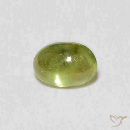 0.87ct طبيعي أخضر مصفر سيفين, بيضوي, شفاف