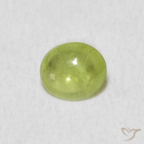 0.68ct طبيعي ليمون اخضر سيفين, بيضوي, شفاف