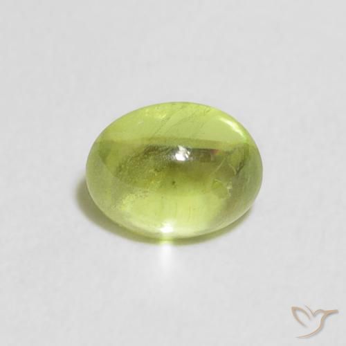 0.91ct طبيعي اخضر زاهى سيفين, بيضوي, شفاف