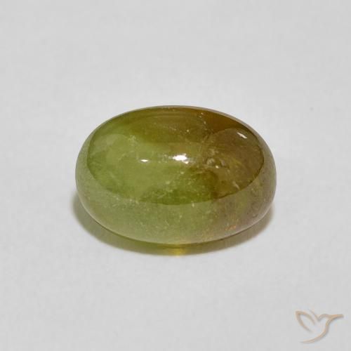 2.86ct طبيعي أخضر مصفر سيفين, بيضوي, شفاف