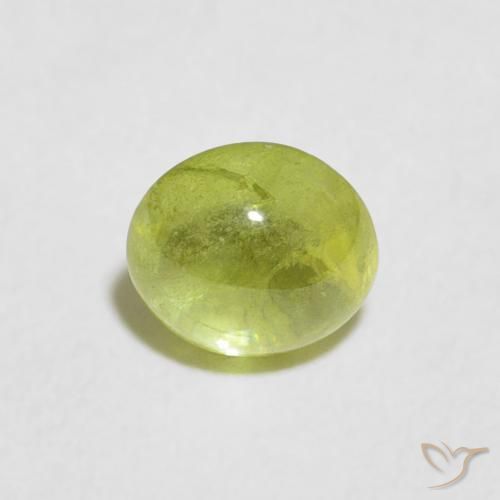 0.85ct طبيعي أخضر زيتوني سيفين, بيضوي, شفاف