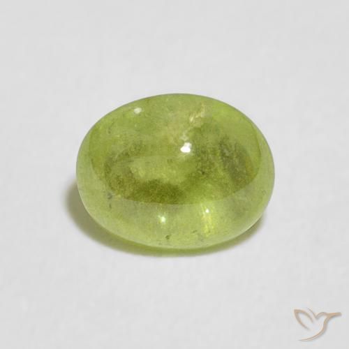 0.91ct طبيعي أخضر متوسط سيفين, بيضوي, شفاف