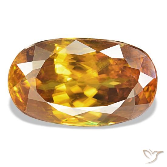 5.98ct برتقالي سفين, بيضاوي, قليلا جدا