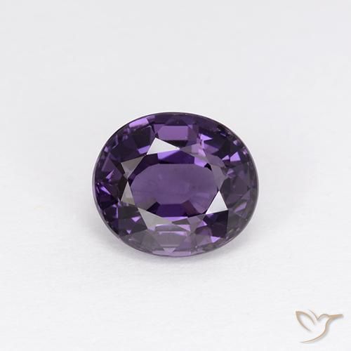 1.13ct طبيعي بنفسجى متوسط الإسبنيل, بيضوي, VVS-VS