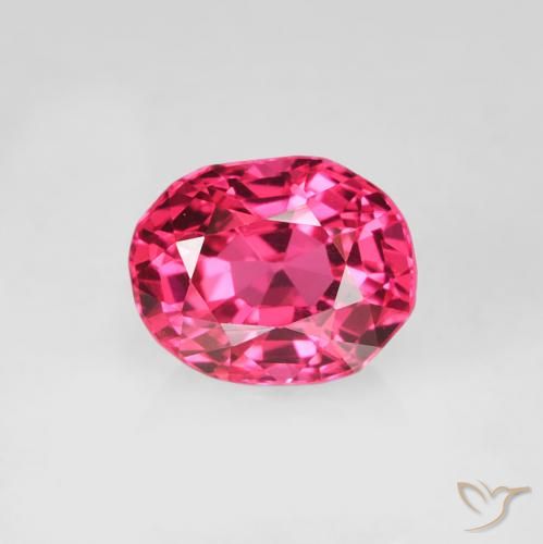 0.58ct طبيعي وردى داكن الإسبنيل, بيضوي, قليلا جدا
