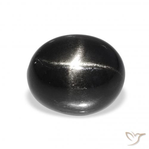 7.64ct أسود نجمة ديوبسايد, بيضوي, غير شفاف