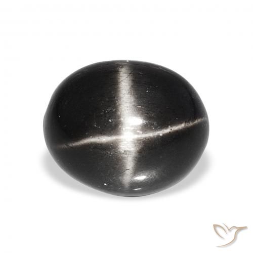 6.92ct أسود نجمة ديوبسايد, بيضوي, غير شفاف