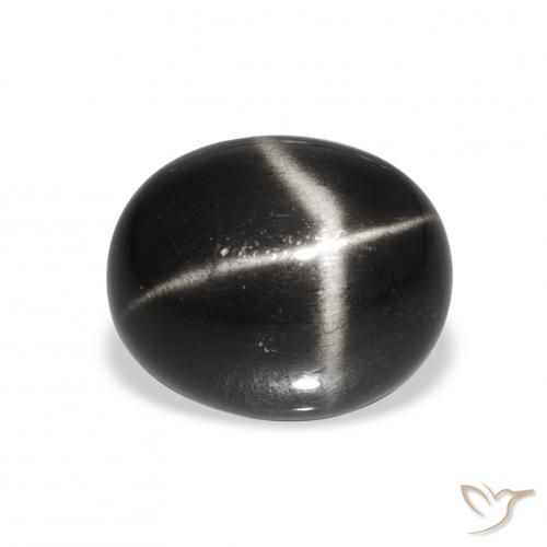 7.59ct أسود نجمة ديوبسايد, بيضوي, غير شفاف