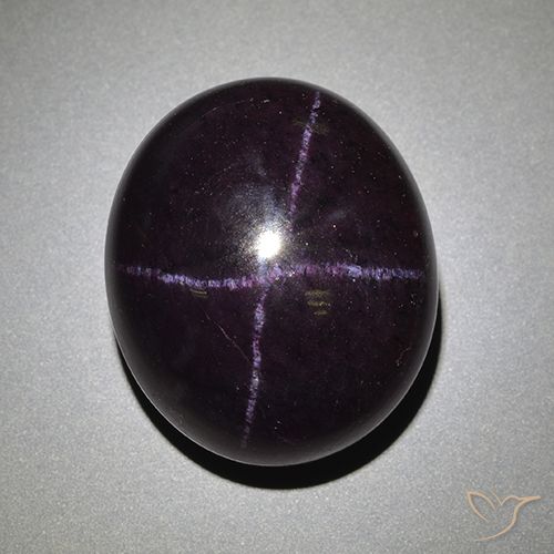 66.95ct طبيعي أرجواني غامق عقيق نجمى, بيضوي, غير شفاف