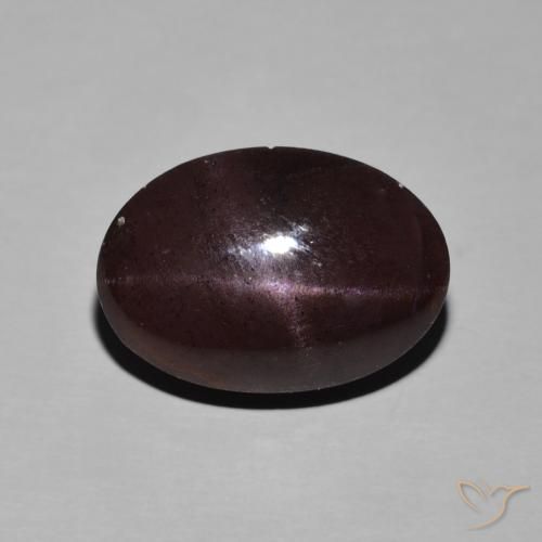 14.01ct طبيعي احمر غامق عقيق نجمى, بيضوي, غير شفاف