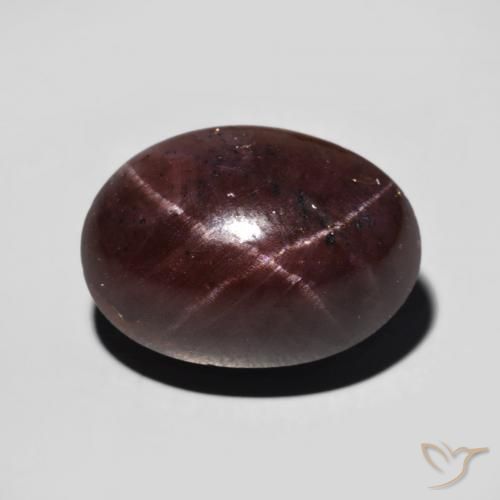 11.12ct طبيعي احمر غامق عقيق نجمى, بيضوي, غير شفاف