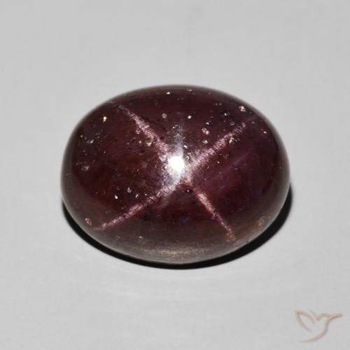 14.88ct طبيعي احمر غامق عقيق نجمى, بيضوي, غير شفاف
