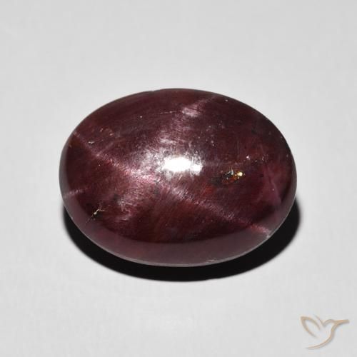 14.27ct طبيعي احمر غامق عقيق نجمى, بيضوي, غير شفاف