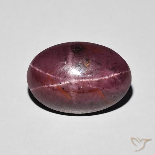 8.72ct طبيعي Medium Dark-Red عقيق نجمى, بيضوي, غير شفاف