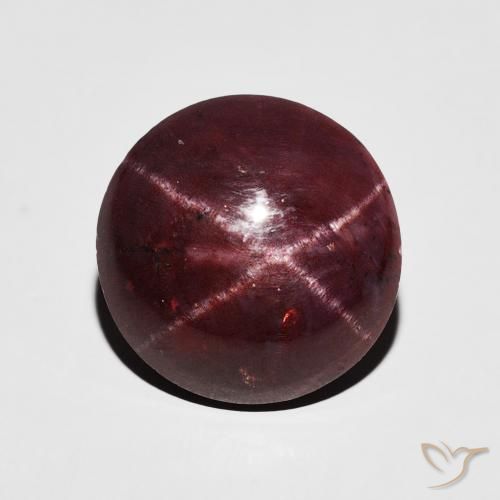 8.57ct طبيعي احمر غامق عقيق نجمى, دائري, غير شفاف