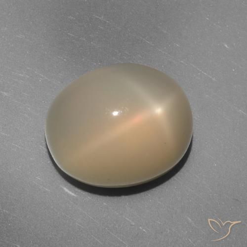7.02ct طبيعي برتقالى فاتح-متوسط ستار مونستون, بيضوي, نصف شفاف