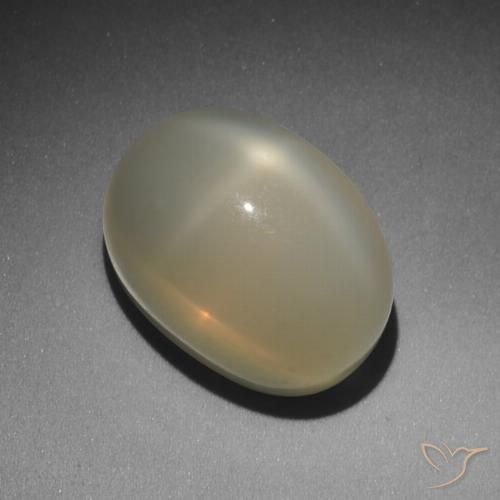11.49ct طبيعي بنى فاتح جدا ستار مونستون, بيضوي, نصف شفاف