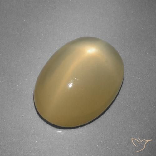 5.16ct طبيعي أصفر ديجون ستار مونستون, بيضوي, نصف شفاف, Photo A