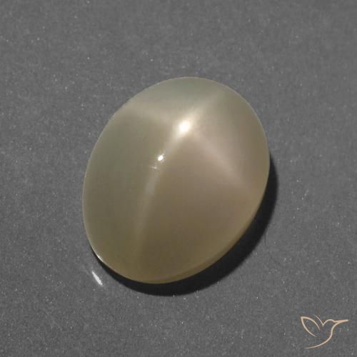 6.35ct طبيعي أصفر فاتح ستار مونستون, بيضوي, نصف شفاف, Photo A